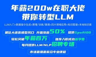 年薪200w在职大佬带你转型LLM大语言模型算法 突破百万年薪