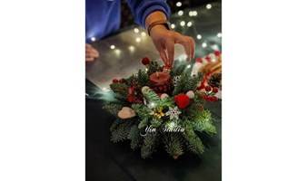 中英日语圣诞桌花制作+圣诞香薰蜡烛制作Christmas table flower making and Aroma candle Making