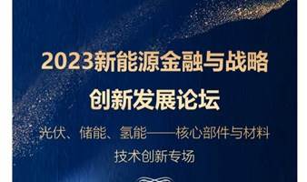 新能源金融与战略创新发展论坛（光伏、储能、氢能——核心部件与材料技术创新专场）