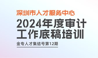 深圳2024年度审计工作底稿培训  