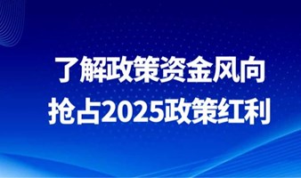 了解政府资金风向，抢占2025政策红利