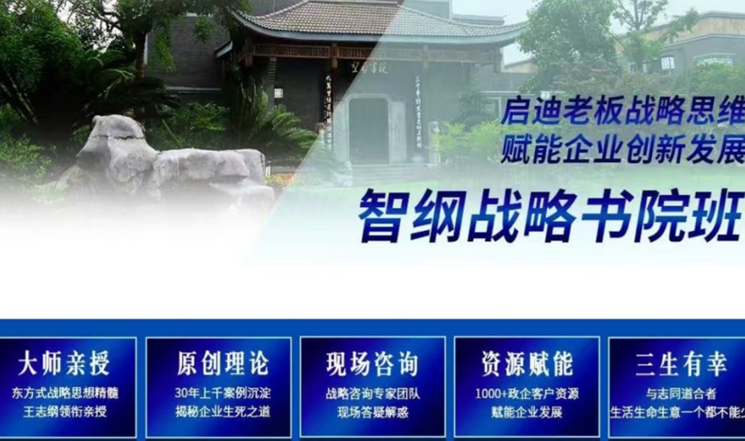 智纲战略书院班40年战略智慧30年案例沉淀:王志纲亲授